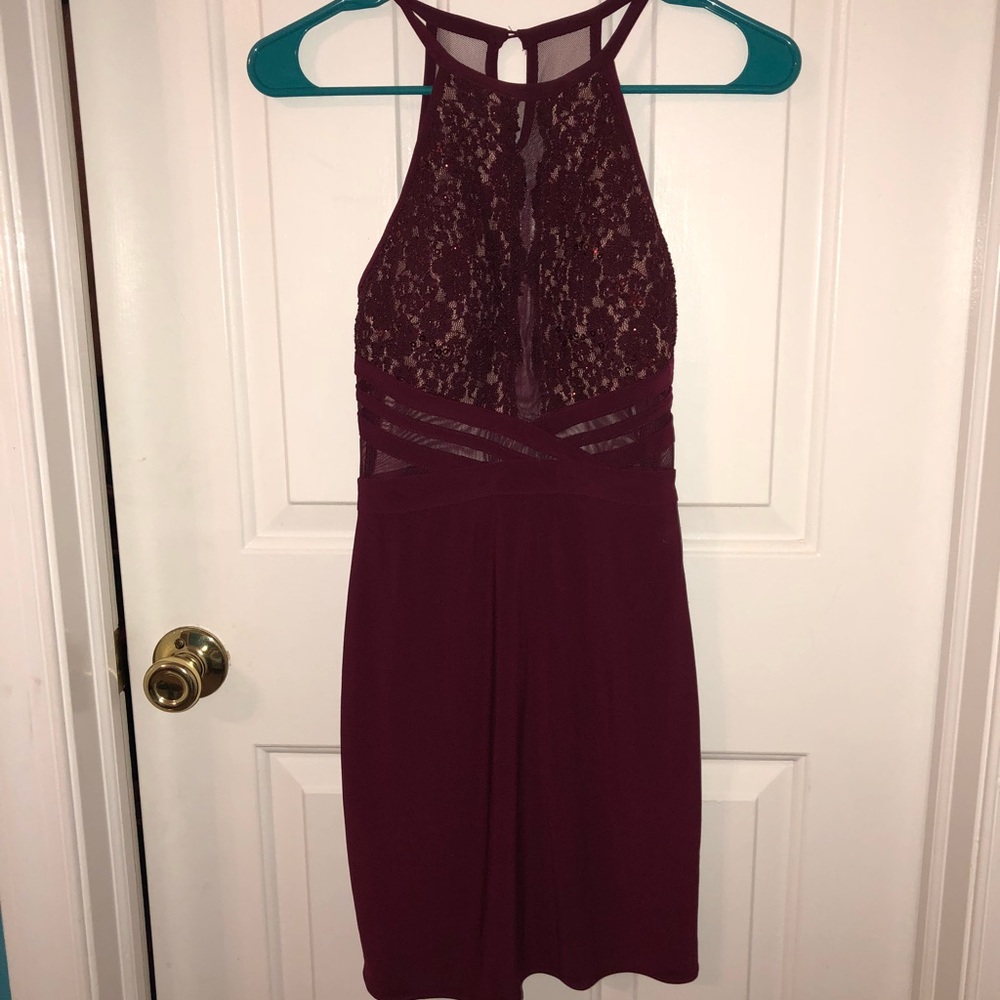 Cute short maroon dress
